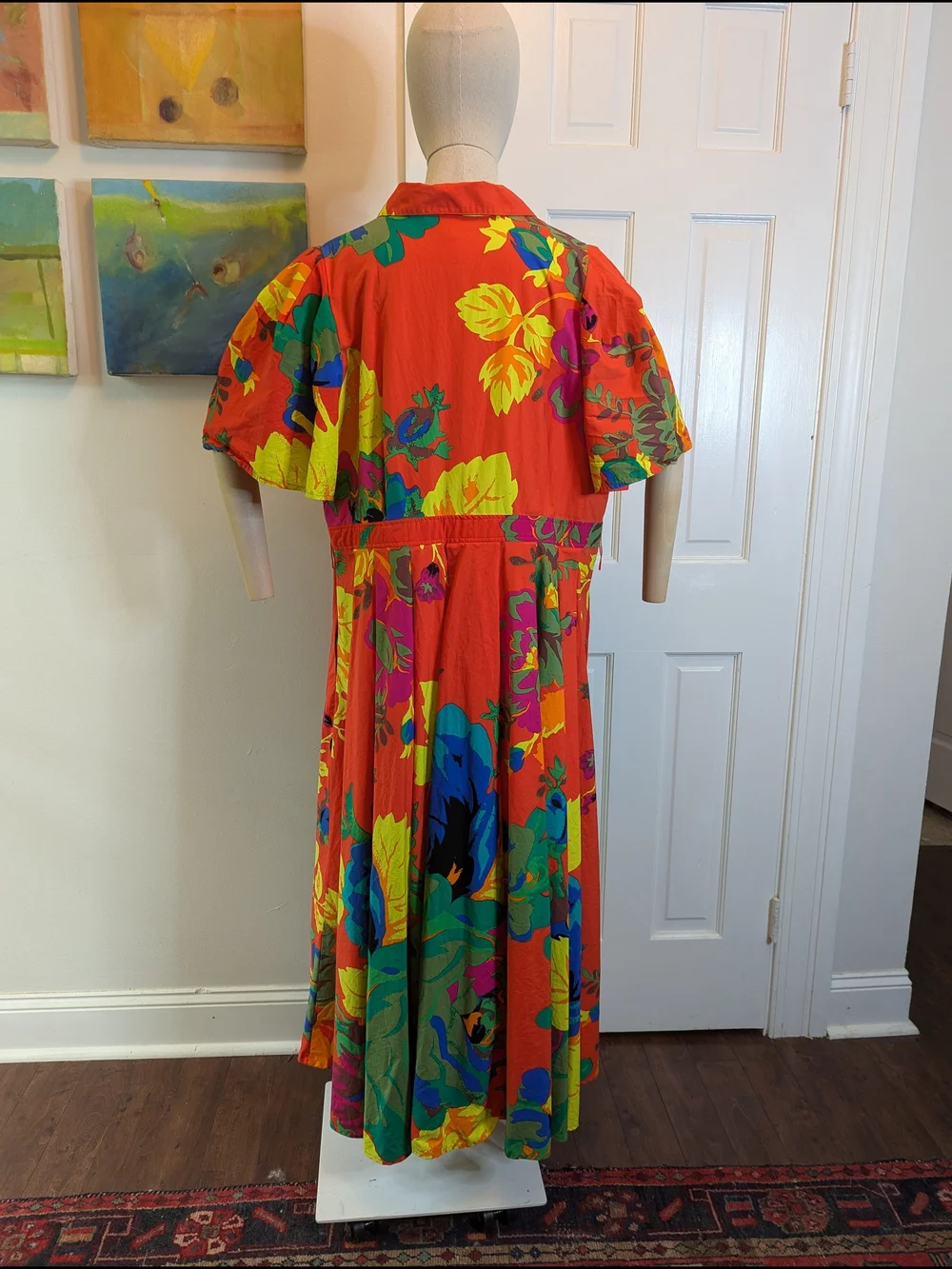Christopher John Rogers Vibrant Orange Floral Maxi Dress 16W/18W - Picture 3 of 6